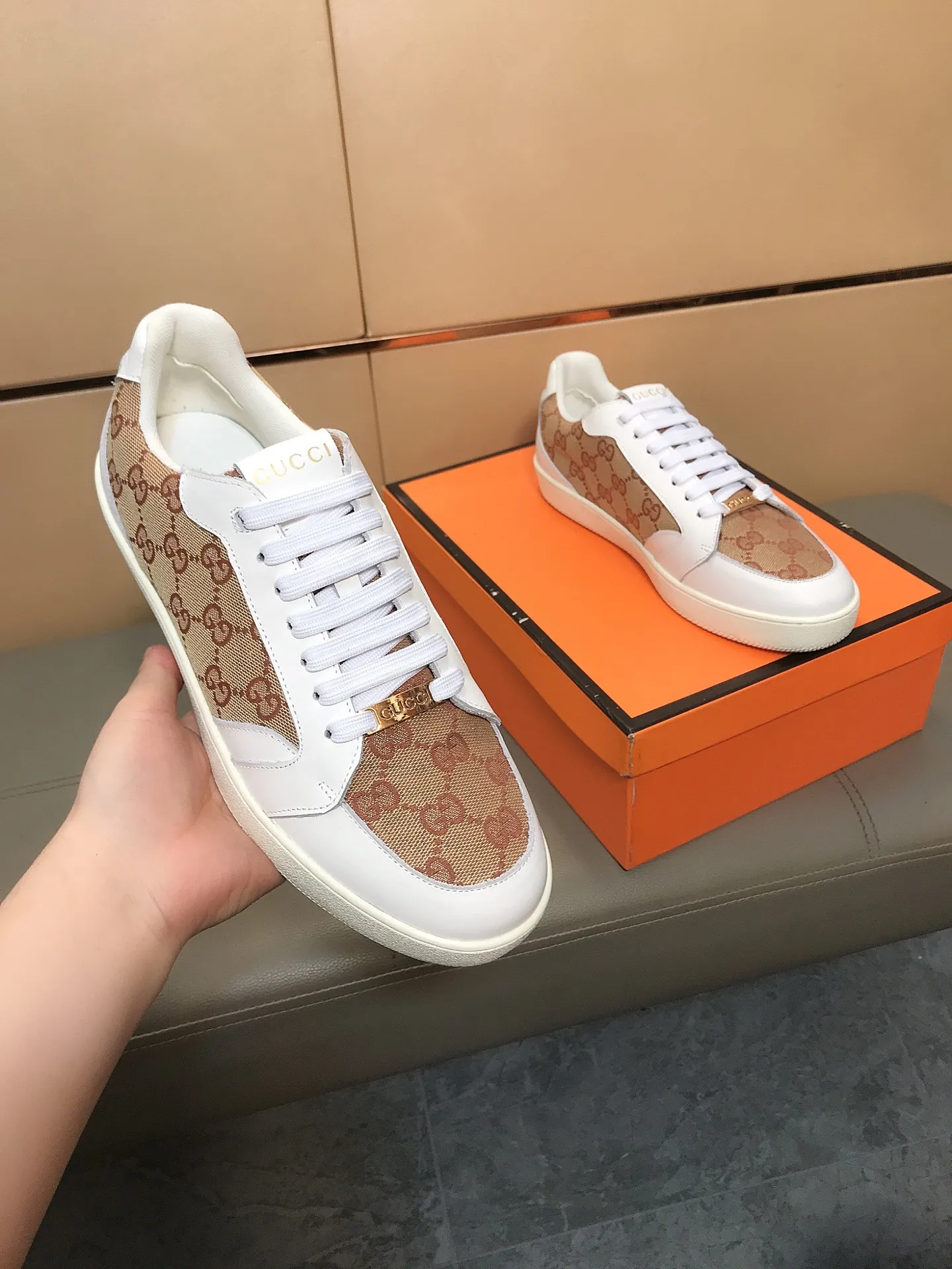 Men's Men's Shoes 230 ⌚️⌚️[GUCCI] Gucci men's casual shoes are absolutely popular 🔥The ultimate matching item for trendy men! Irresistible charm of super texture, the main recommendation, the upper is made of high-quality cowhide with printed fabrics, sheepskin feet, wear-resistant rubber sole, noble and elegant! Extremely comfortable🎁🎁You can be as handsome as you want💪 Size: 38-44!